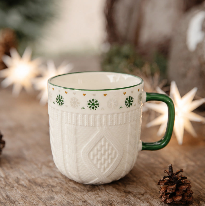Tasse Schneeflocke - grün