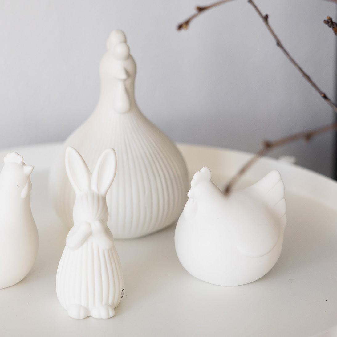 Osterdekoration Huhn Tilde - weiß