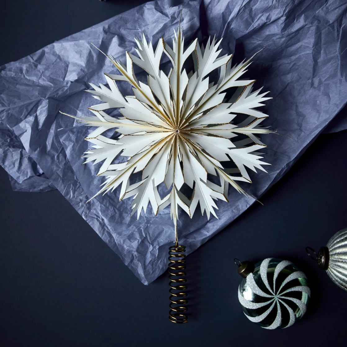 Weihnachtsbaumstern Alsta - weiß gold
