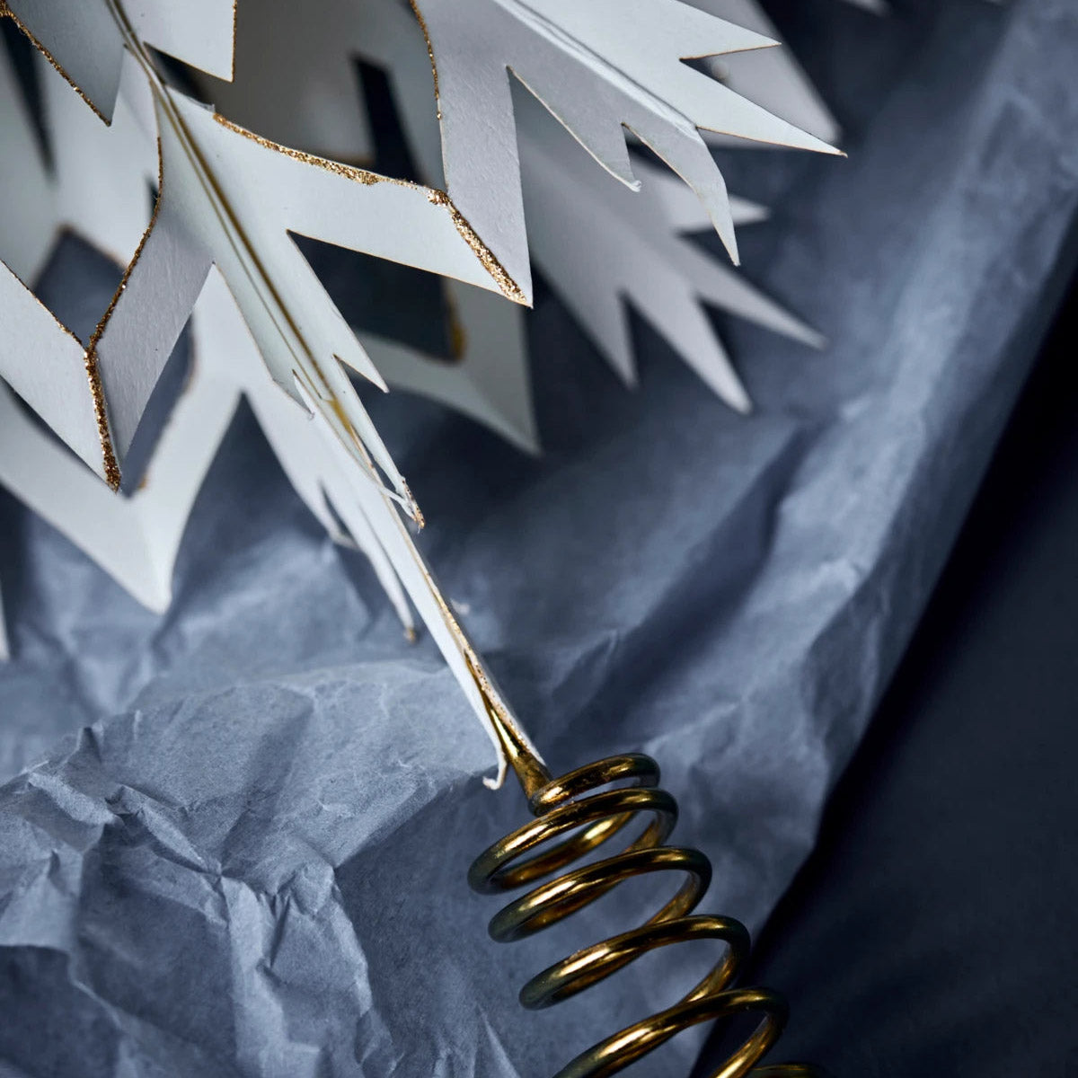 Weihnachtsbaumstern Alsta - weiß gold