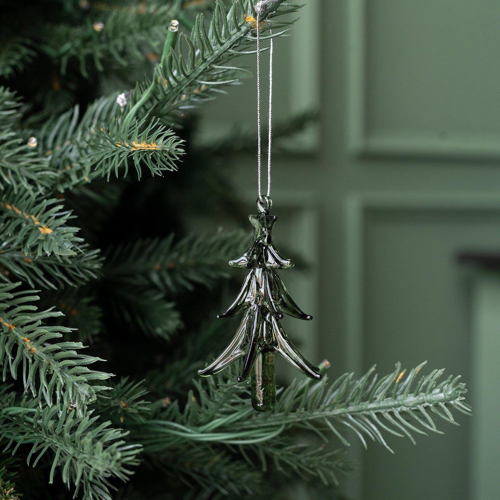 Dekoanhänger Baum Glas - grün