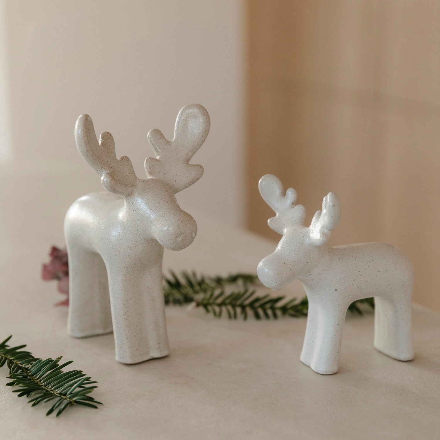 Dekofigur Rentier Malte - natur melange