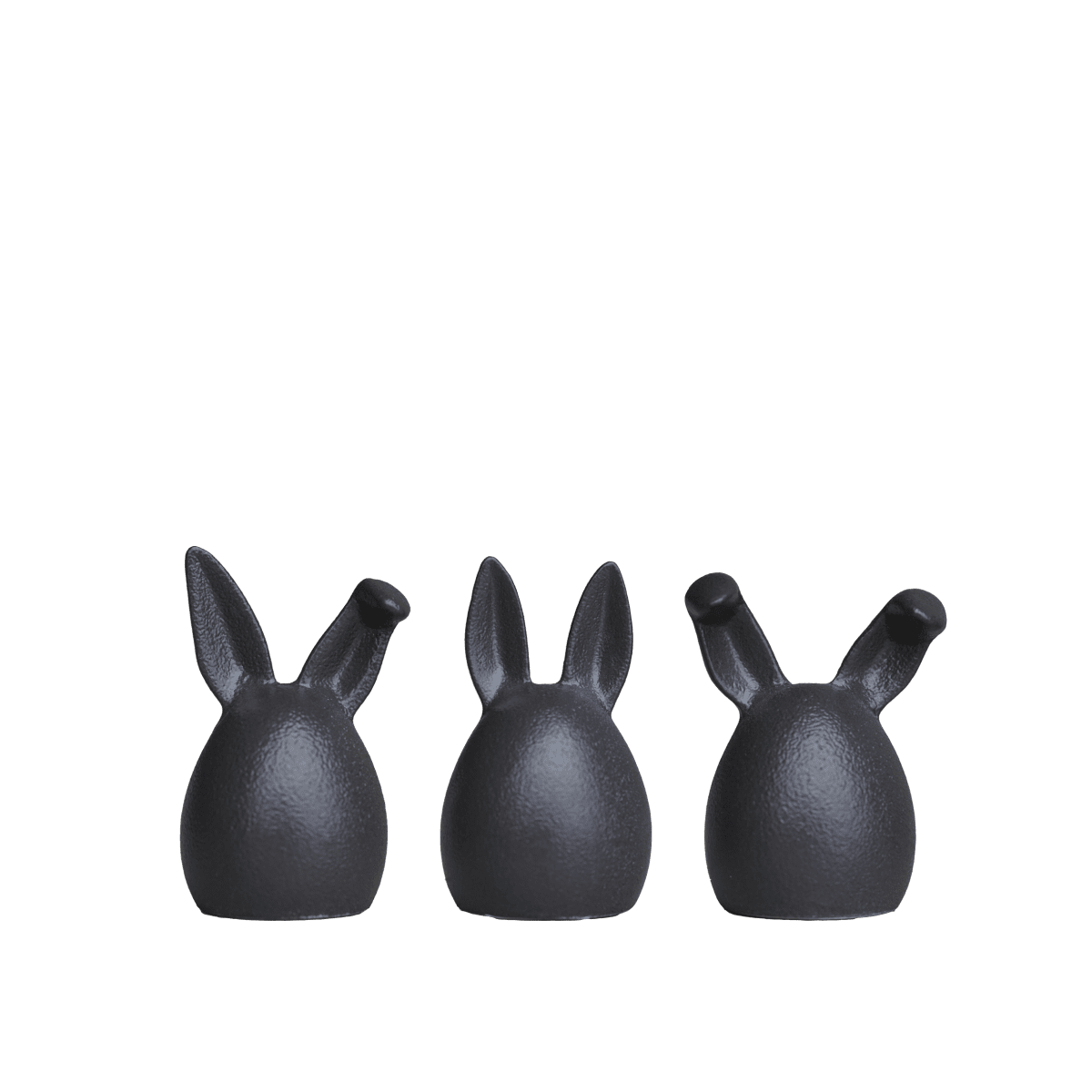 Osterdekoration 3er Set Hasen in schwarz für Ostern