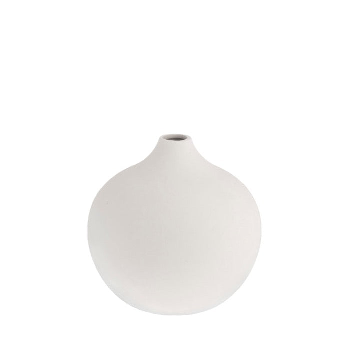 Runde Vase Fröbacken aus Keramik von Storefactory in weiß