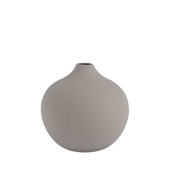 Runde Vase Fröbacken aus Keramik von Storefactory in hellgrau