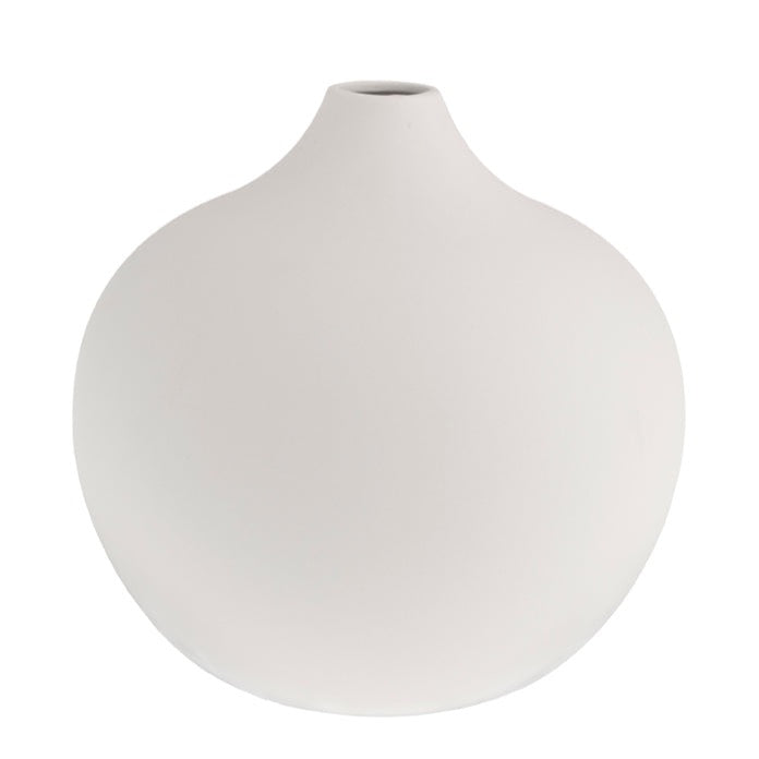 Runde Vase Fröbacken aus Keramik von Storefactory in weiß