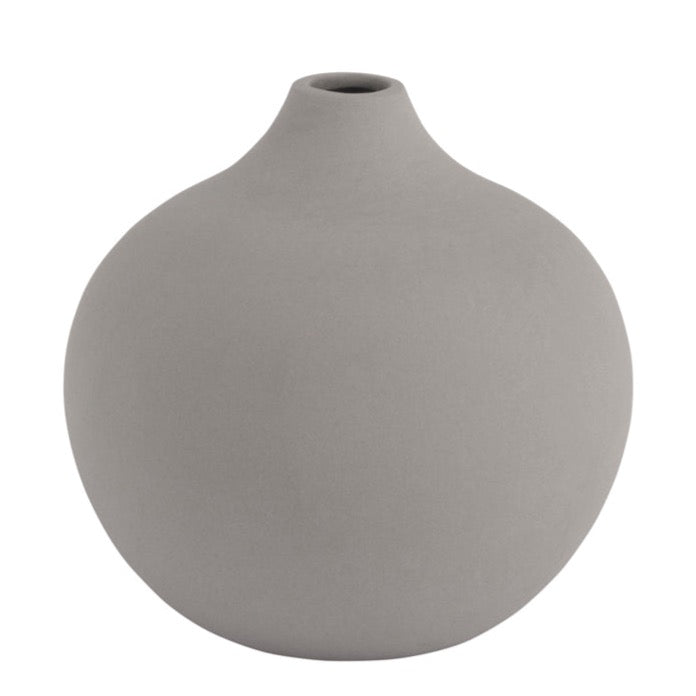 Runde Vase Fröbacken aus Keramik von Storefactory in hellgrau