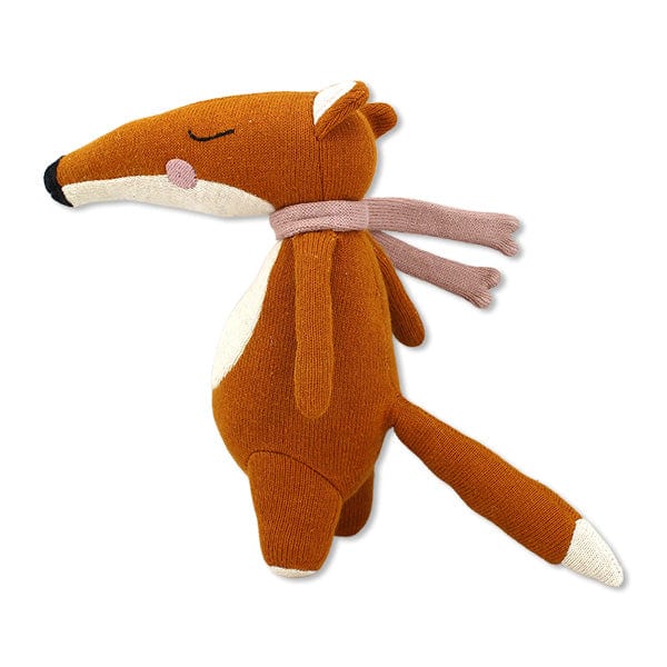 Babyrassel Fuchs aus Strickstoff