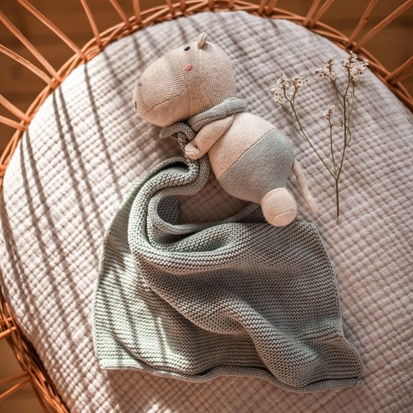 Kuscheltuch Hippo in graublau
