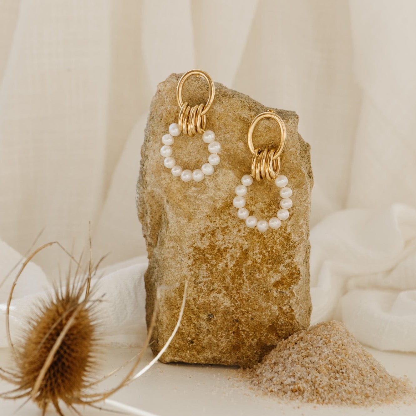 Ohrringe Rita pearl - gold