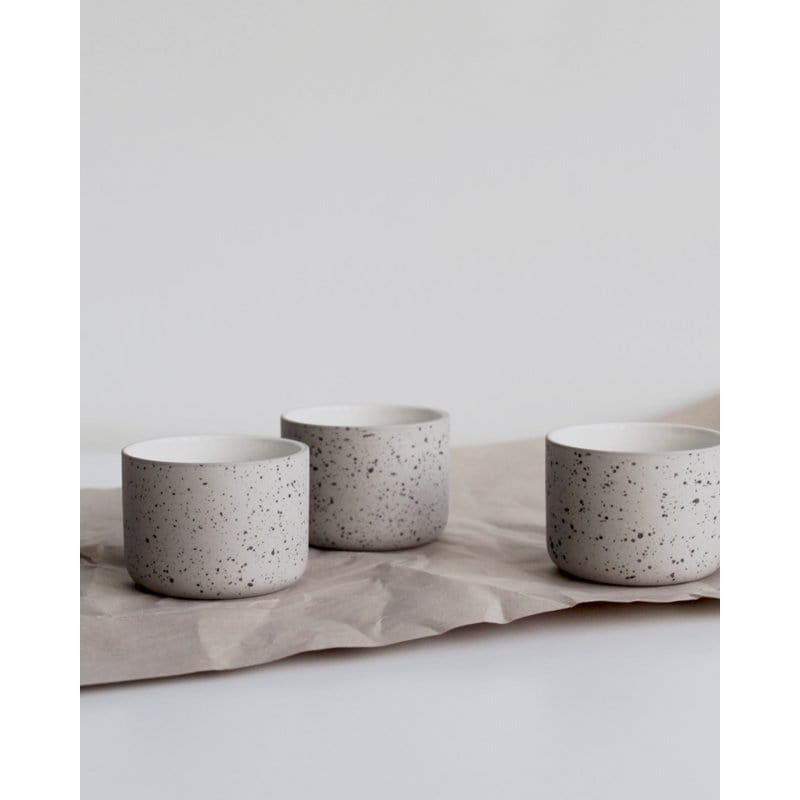 FUNDAMENT Becher 130ml - grau gesprenkelt