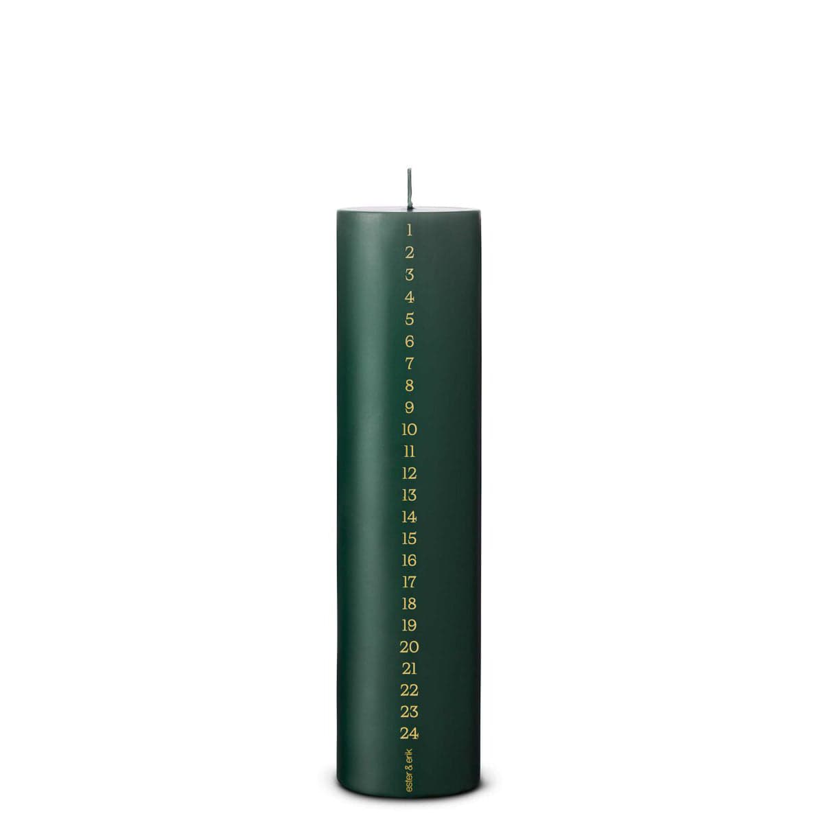 Ester & Erik Kalenderkerze Pillar - 60 dunkelgrün