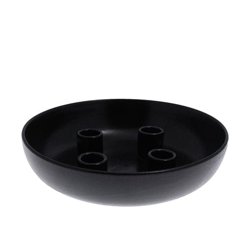 Kerzenschale für 4 Kerzen in schwarz von der Marke Storefactory. Ideal als Adventskranz für Weihnachten