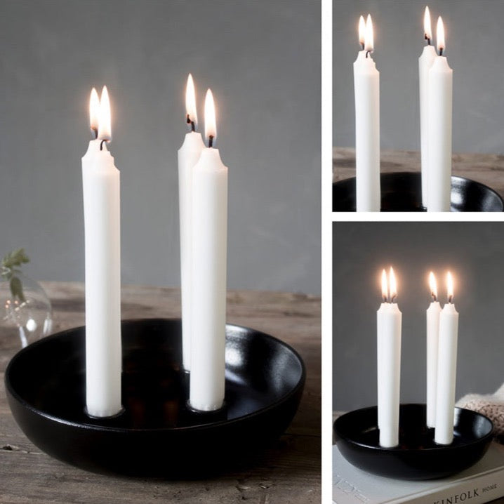 Kerzenschale für 4 Kerzen in schwarz von der Marke Storefactory. Ideal als Adventskranz für Weihnachten