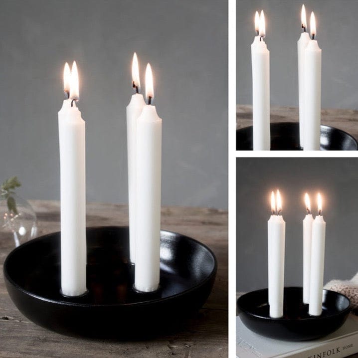 Kerzenschale für 4 Kerzen in schwarz von der Marke Storefactory. Ideal als Adventskranz für Weihnachten