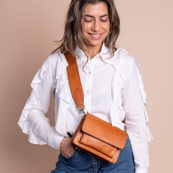 Harper mini Tasche - Leder Cognac