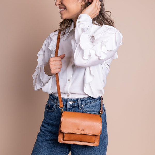 Harper mini Tasche - Leder Cognac