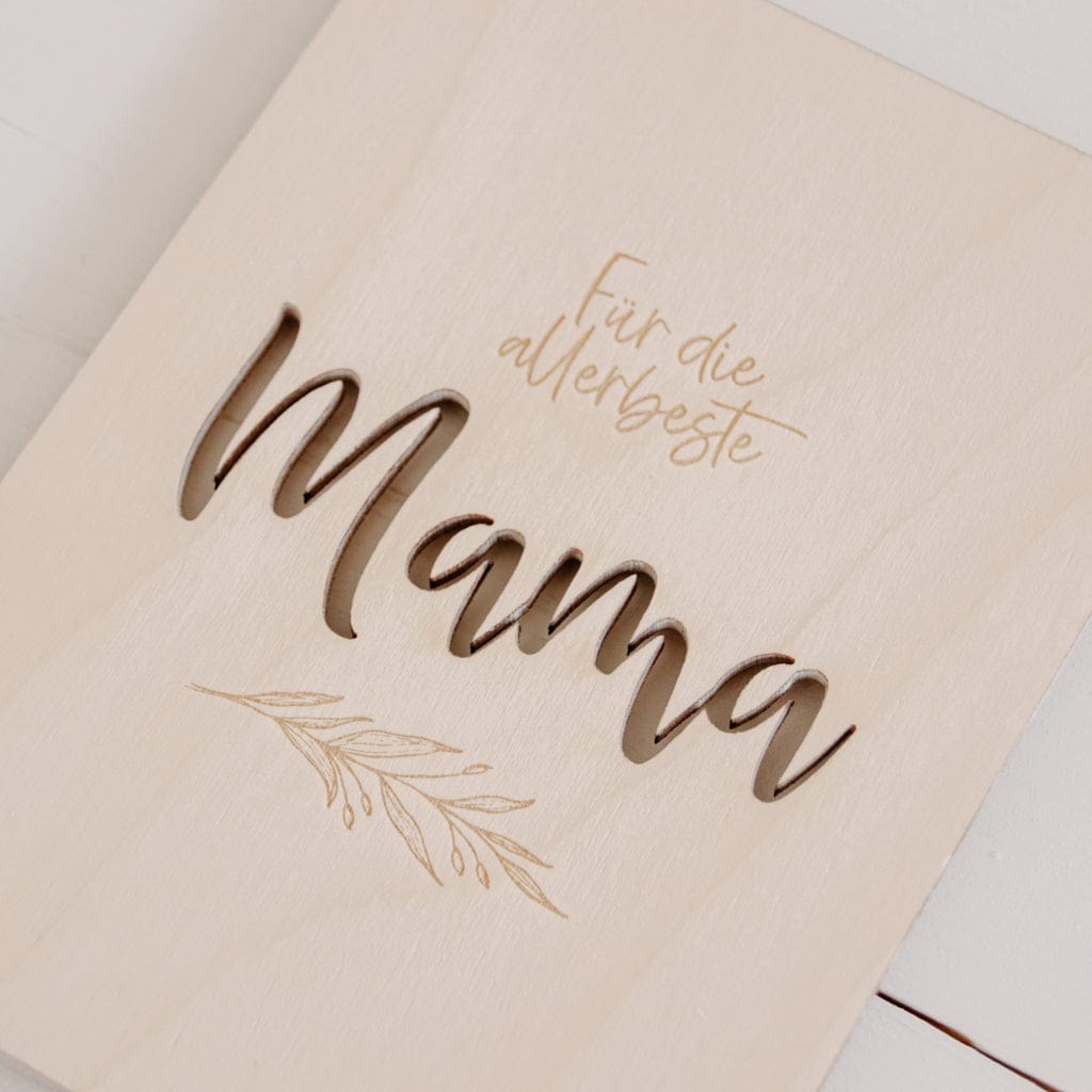 Holzkarte Muttertag Allerbeste Mama