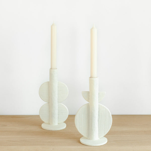Kerzenhalter Milo in ivory