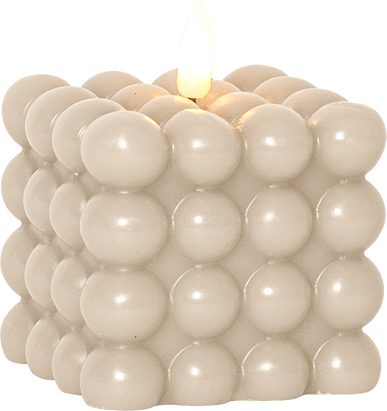 Bubble Kerze LED in beige von mkono