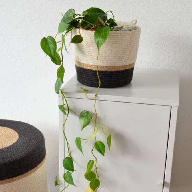 Zylinder Korb - jute & charcoal