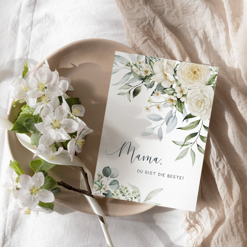 Grußkarte Muttertag - Mama du bist die beste