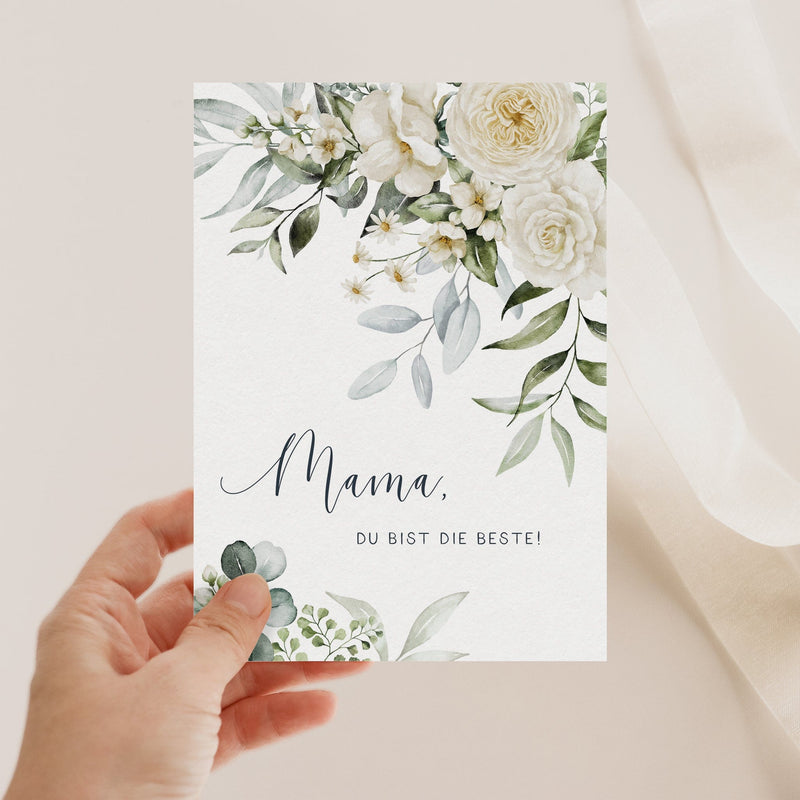 Grußkarte Muttertag - Mama du bist die beste