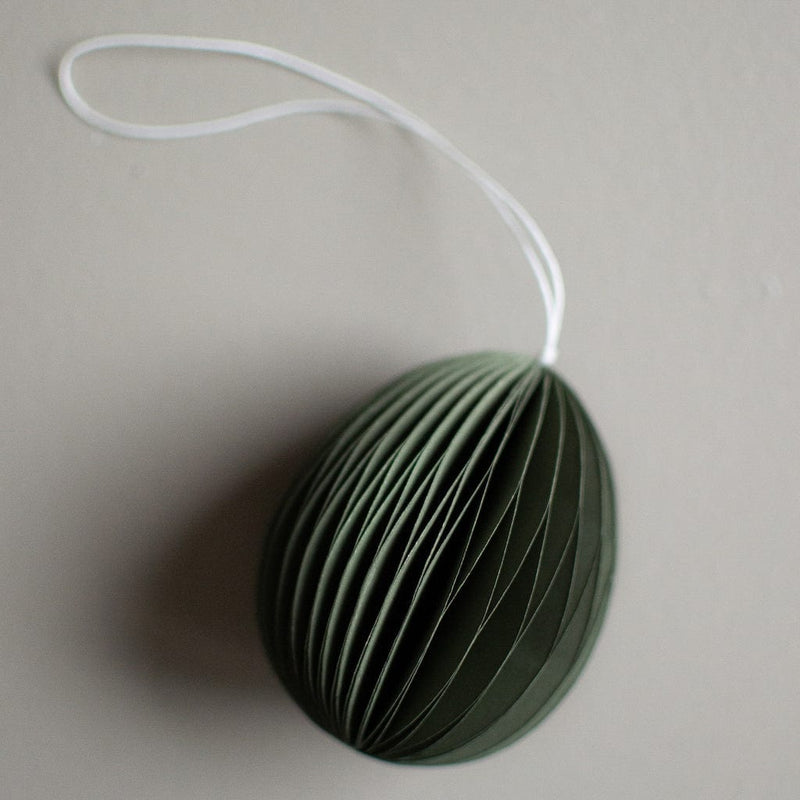 Ovoid Osterei aus Papier - moss dunkelgrün