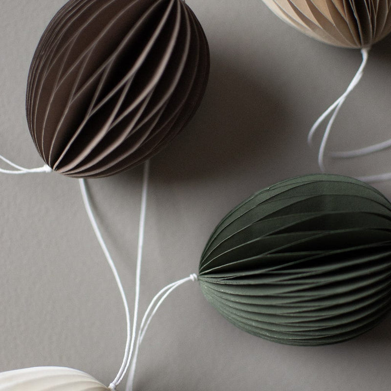 Ovoid Osterei aus Papier - moss dunkelgrün
