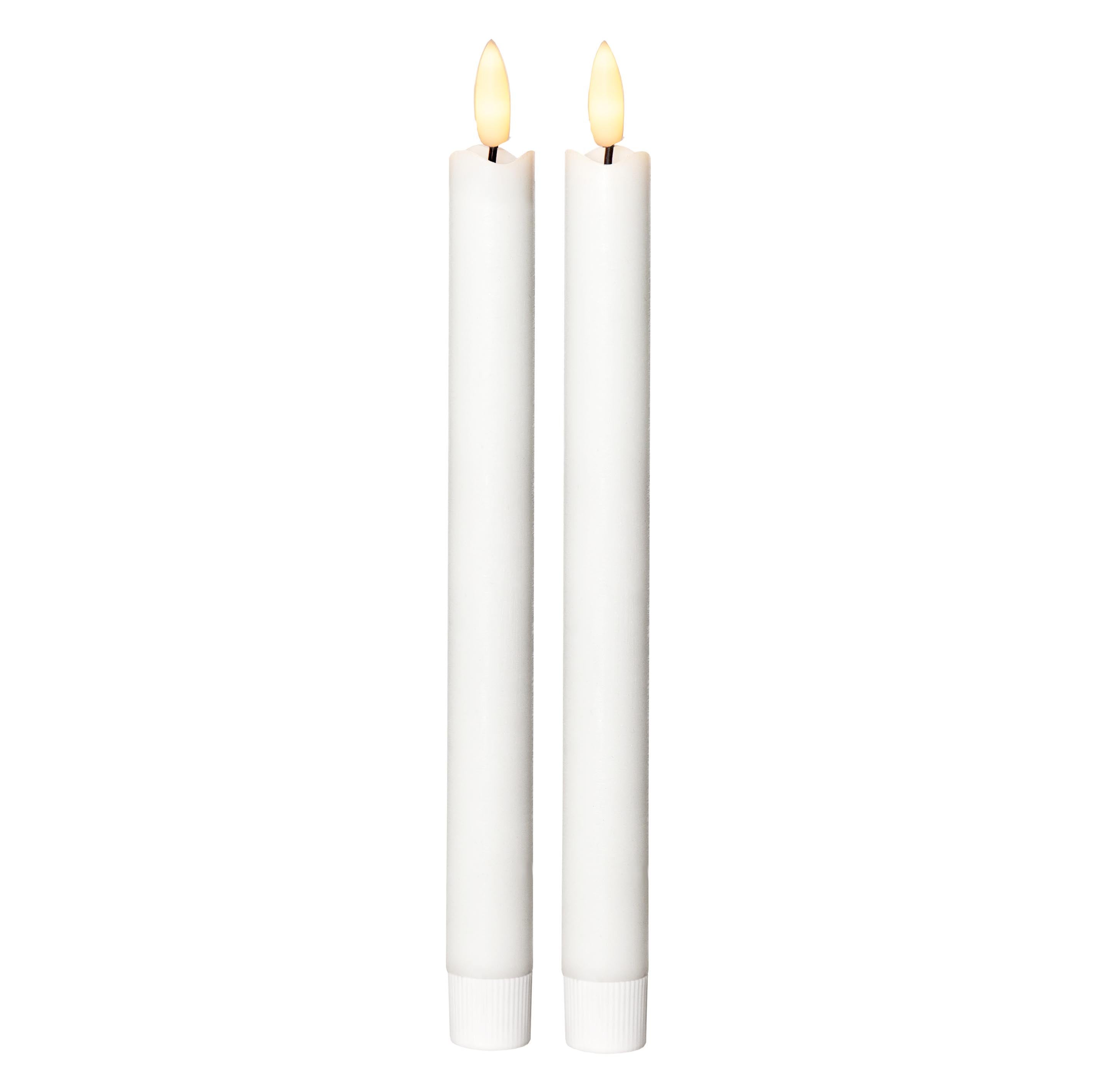 LED Stabkerze 25cm 2er Pack in weiß von mkono