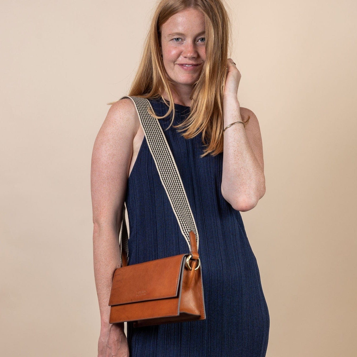 Stella Tasche - Leder Cognac mit 2 Straps