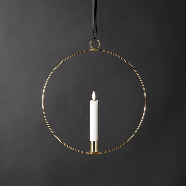 Metallring / Hoop gold 28cm mit LED Kerze