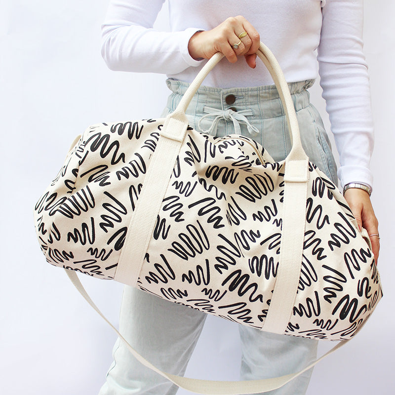 Große Tasche mit Muster Canvas Baumwolle