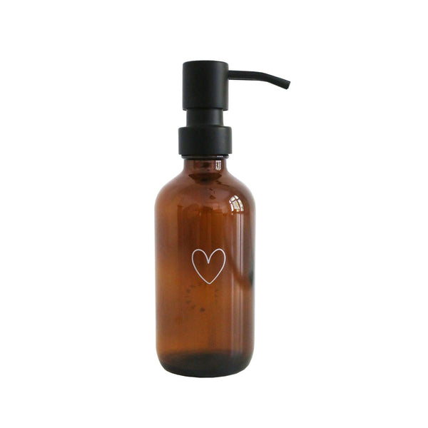 Seifenspender Herz aus Braunglas 250ml