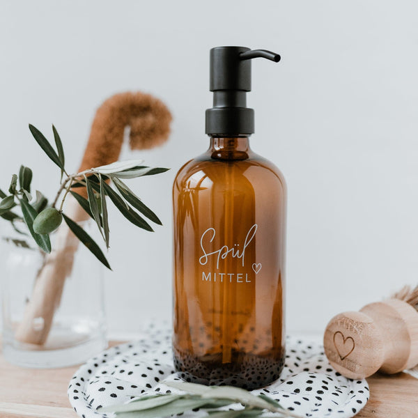 Seifenspender Spülmittel aus Braunglas 500ml