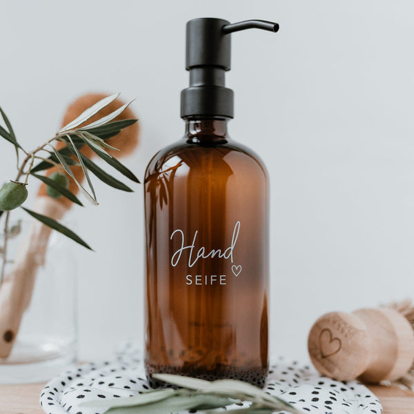Seifenspender Handseife aus Braunglas 500ml