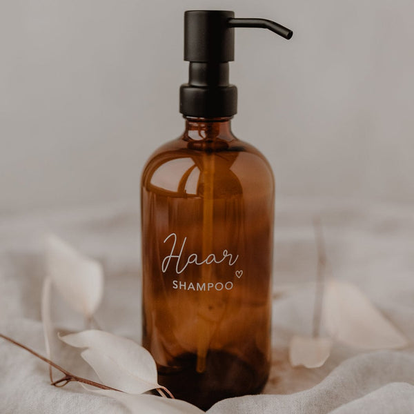 Seifenspender Haarshampoo aus Braunglas 500ml