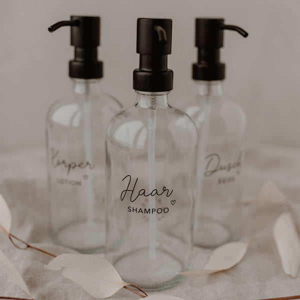 Seifenspender Haarshampoo aus Glas 500ml