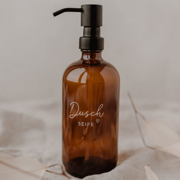 Seifenspender Duschseife aus Braunglas 500ml