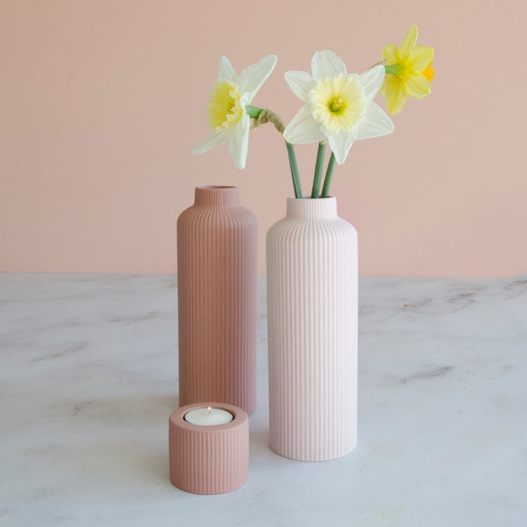Vase Adala terra hoch mit Rillen Storecatory Skandi Design