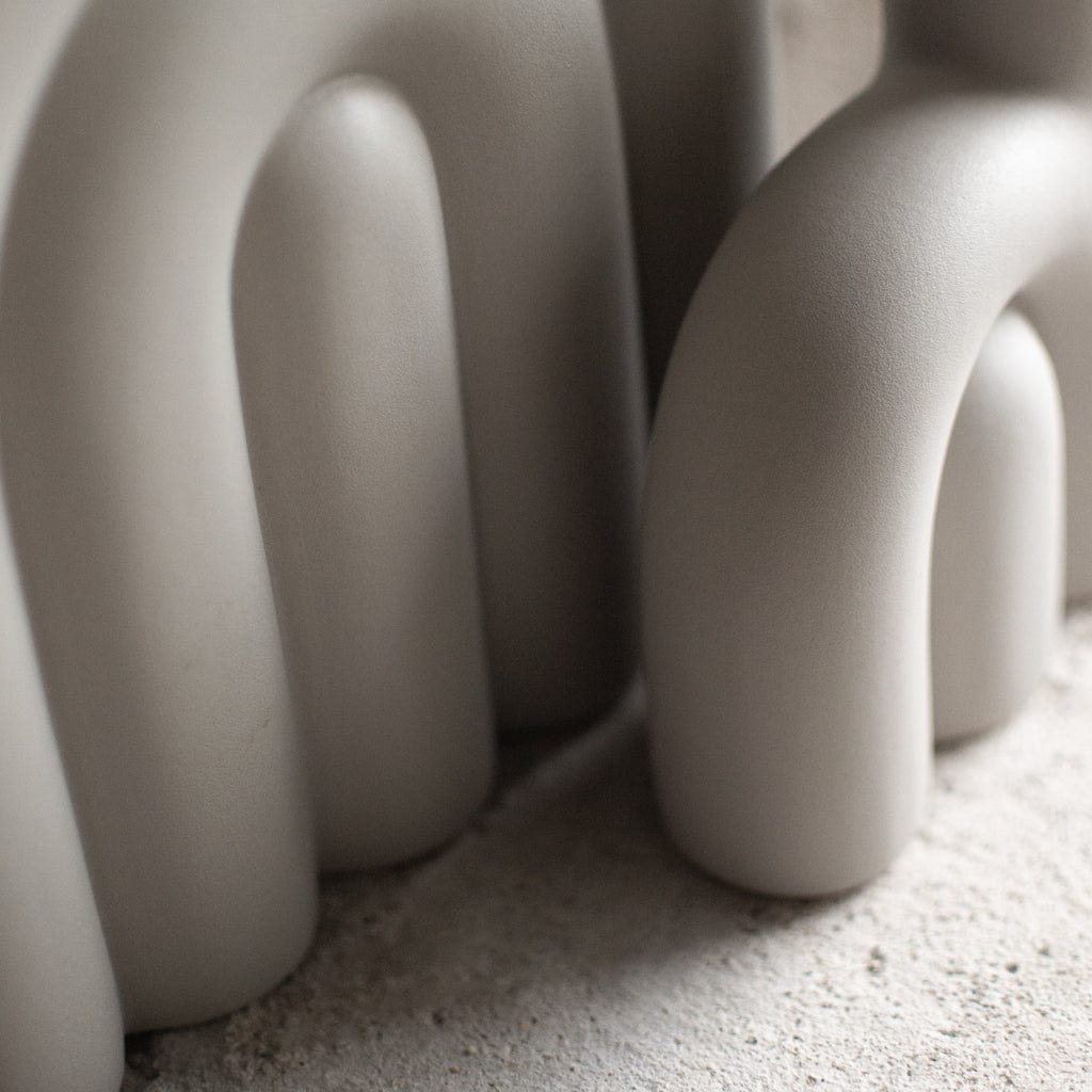 Vase Rope L sandy mole