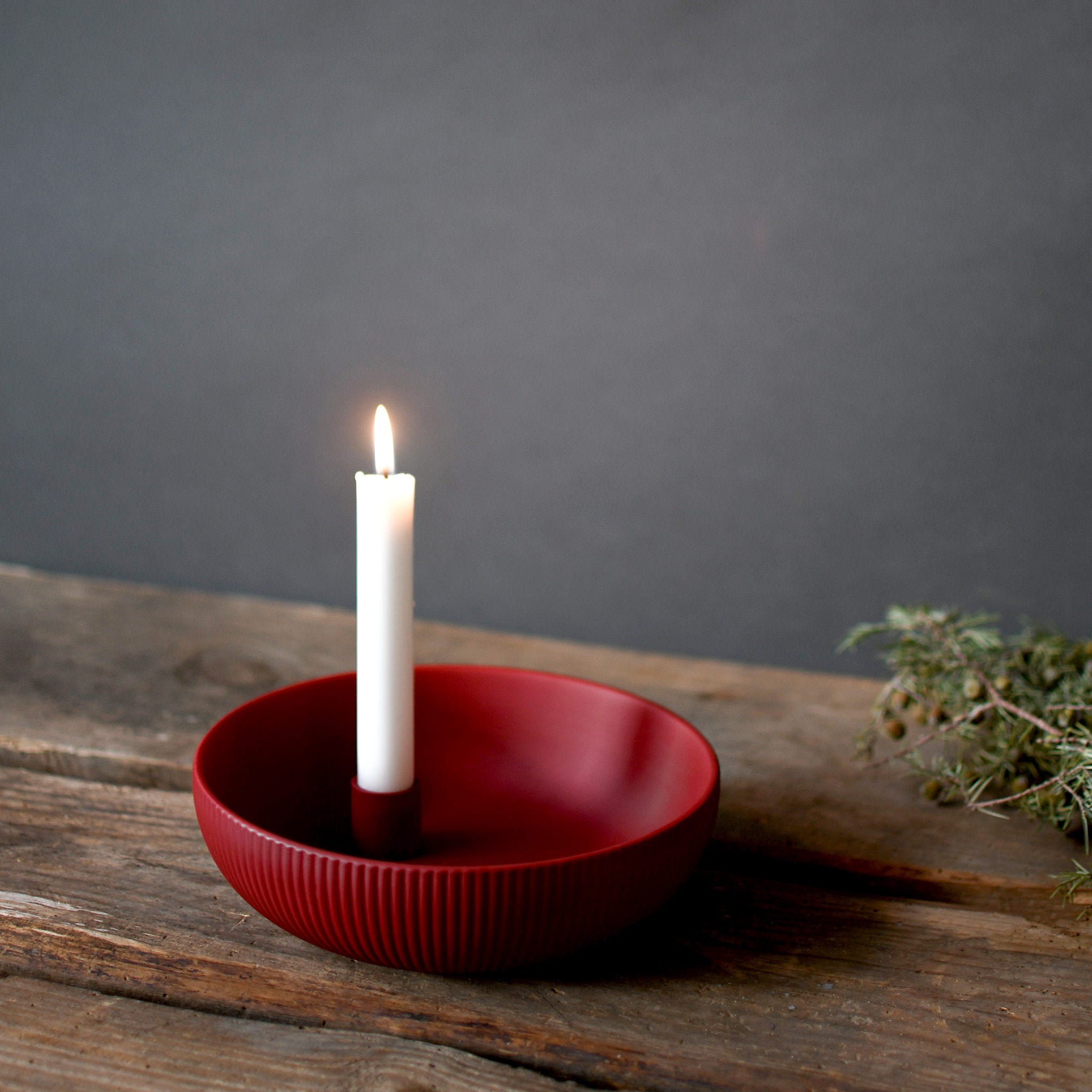 Kerzenschale Skandi Storefactory Kerzenhalter rot 21 cm Lidatorp Weihnachten
